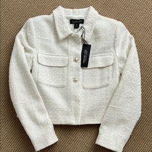 Rachel Zoe Cream Blazer Tailored Collarless Design